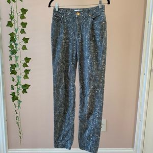 Dismero Italy Velour Snake Skin Trousers